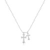 Warshion Cross Necklace Silver Plated Double Cross Pendant Necklace Dainty