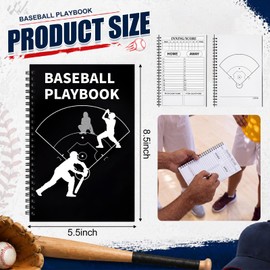 6 Pcs Baseball Playbook Notebook Gift Field Diagrams 8.5 x 5.5''