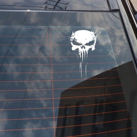 Skull Decal Reflective Car & Motorcycle Sticker Warning Black BL01597 100ea