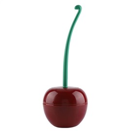 Oumij Cepillo de Baño Lindo Inodoro de Cereza Buena Dureza Limpieza de Cepillos de Tocador Perfecto para Limpiar y Fregar Pisos y Accesorios de Baño(Rojo)