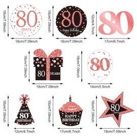 Birthday Party Decorations, Birthday Party Rose Gold Hanging Swirls Ceiling Decorations Shiny Foil Swirls for Birthday Decorations Supplies 30 Count (80 Style)