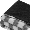 HomeRoots 50" X 60" Black and White Velvet Checkered Plush
