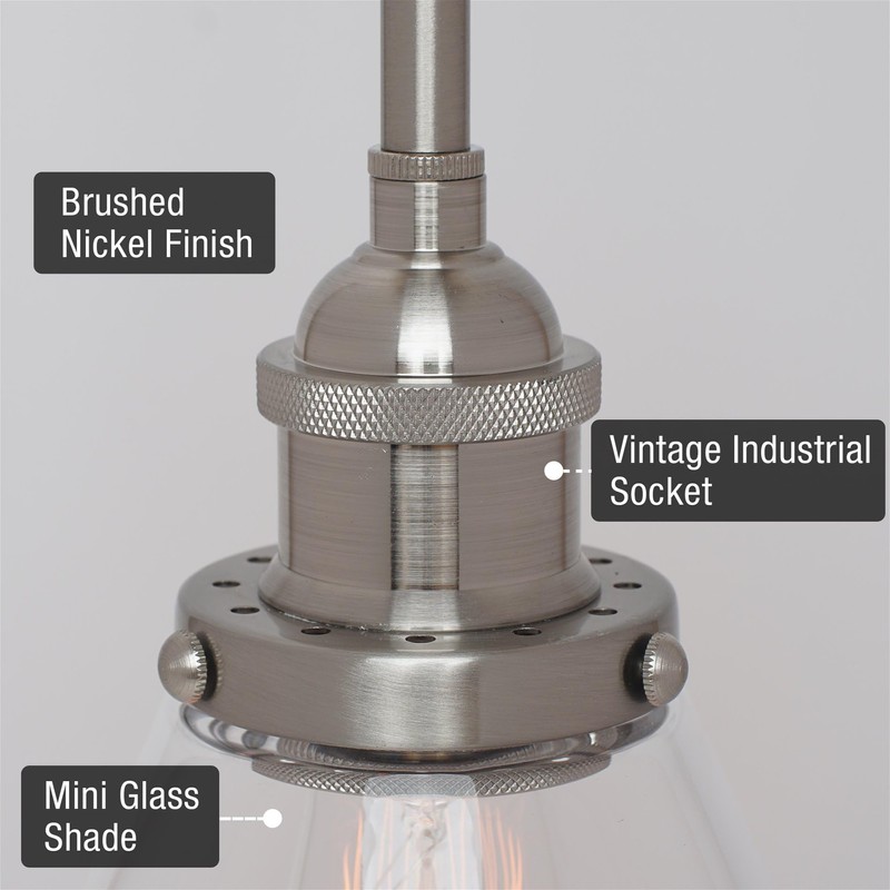 Kira Home Porter 8" Vintage Industrial Pendant Light + Mini