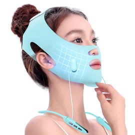 SZBB Fajas faciales con correas ajustables, reductor de papada y dispositivo de estiramiento facial con 4 modos y 5 intensidades ajustables, máquina de papada para cara en V