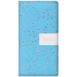 2025 Diary Slim Week to View Fashion Glitter Floral Sparkles Diary (Silver)