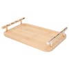 Bamboo Serving Tray with 2 Handle Eco Friendly Multipurpose Rectangular