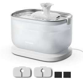 PETLIBRO Cat Water Fountain, Wireless Pump Cat Fountain, 2.5L/84oz Pet Water Fountain for Cats Indoor Stainless Steel, Cat Water Dispenser with Two Flow Modes, Pet Fountain for Drinking Easy Clean