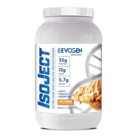 Evogen Isoject - Aislado de Proteína de Suero | De en Polvo Ultra Pura con Enzimas Encendedoras, Bca y Eaa | Absorción y Recuperación Mejoradas | Volumen de Manzana | 25 Porciones
