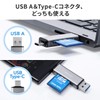 Sanwa Direct 400-ADR323GY SD/TF Card Reader with Media Case, USB-C