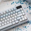 SUEHIODHY PBT Keycaps, Minimalist Blue Keycaps Set, 136 Keys Cherry