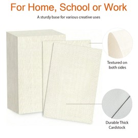 120 Sheets Linen Textured Cardstock Paper for Printing, Premium Thick Ivory Cardstock Paper 8.5x11 - Thick but Printer-Friendly Card Stock for Wedding Baby Shower Invitations and Mixed Media Projects