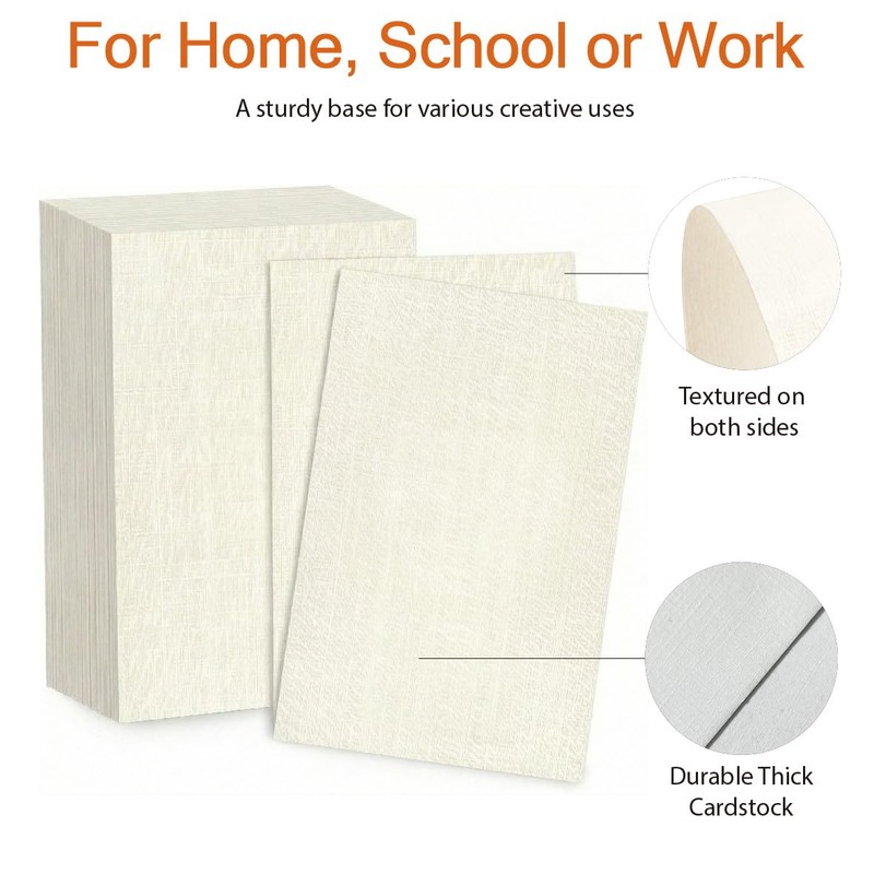 120 Sheets Linen Textured Cardstock Paper for Printing, Premium Thick