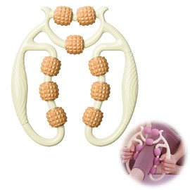 RANJIMA Leg Muscle Massager with 9 Wheels, Foot Massager for Relaxation, Suitable for Leg, Foot, Arm Massage (Orange)