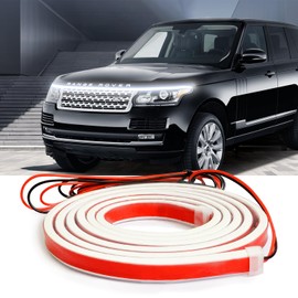 Ailinge Car Hood LED Light Strip Exterior Flexible Dynamic Scan Daytime Running for Hoodbeam Kit 12v Silicone Waterproof Lights for Cars SUVs(White,59IN)