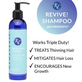 RemeVerse - Replenishing Shampoo With Redensyl (1%) to Revive Thinning Hair - Cleansing Hair Growth Formula - Silicone & Sulfate Free - Botanical Blend - Vitamin C & E - Natural Citrus Scent - 8oz