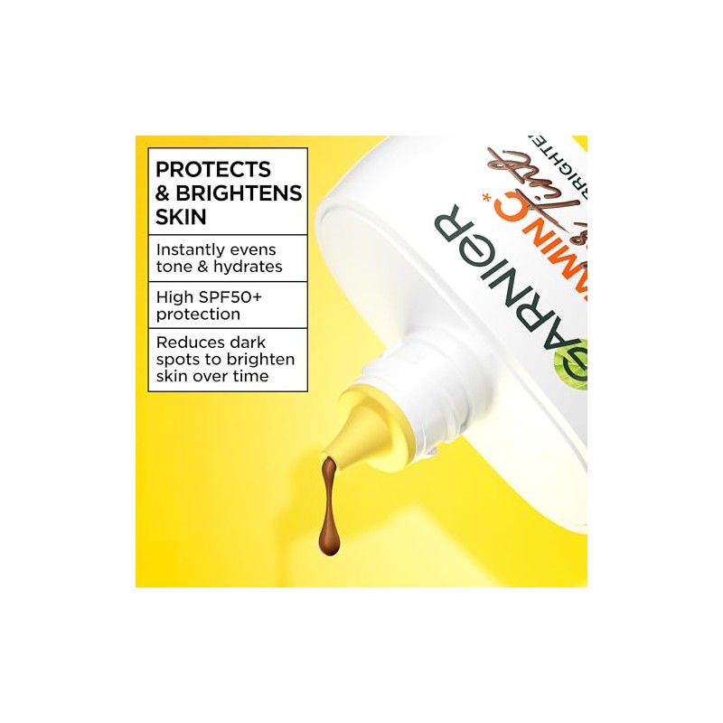 Garnier Vitamin C* Wonder Tint SPF50+, Dark Shade, All-In-1 Tinted