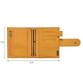 Moterm Companion Traveler's Notebook Cover - Improved Design with Back Pocket (Passport Size, Pebble Moutard)