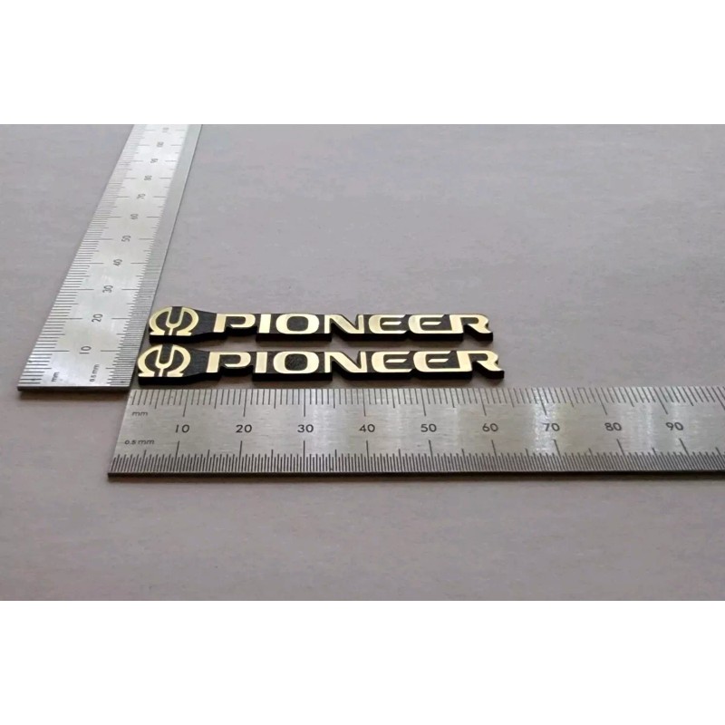 Pioneer Speaker Badge Emblem Logo Pair Custom Made - Brushed