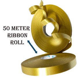 Gold Ribbon for Balloons 10mm Curling Ribbon Balloons Ribbon Balloons String Ribbon for Gift Wrapping Christmas Birthday Crafts Wedding Party Balloons Decoration 50 Meters