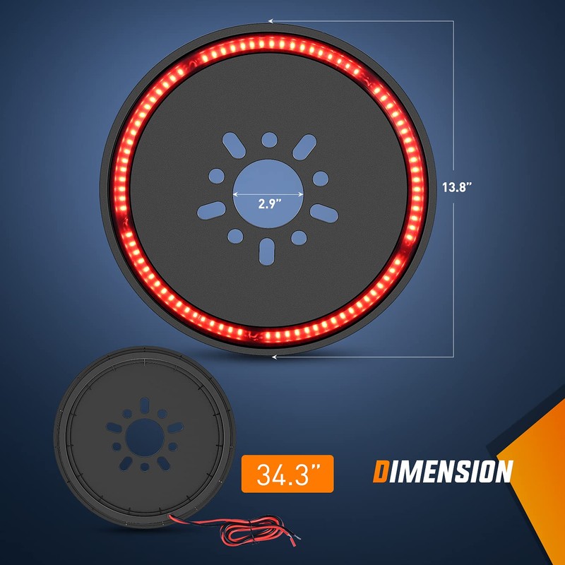 Nilight Spare Tire Brake Light Wheel Light 3rd Third Brake