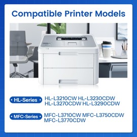 TN223BK/C/M/Y Toner Cartridge 4 Pack Compatible TN-223 Replacement for Brother TN223 HL-L3270CDW HL-L3290CDW HL-L3210CW MFC-L3710CW MFC-L3750CDW Toner Printer