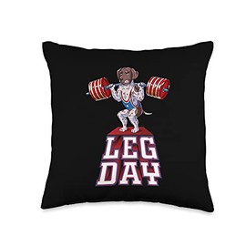 Leg Day german shorthaired pointer Throw Pillow