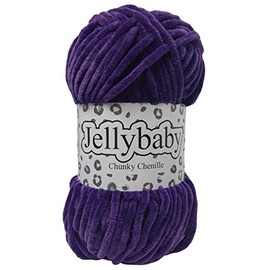 Cygnet Jellybaby Chunky Chenille Knitting Yarn (Deep Violet 008)