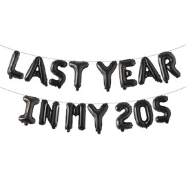 Last Year In My 20s Birthday Decoration Last Year In My 20s Banner 29 Birthday Decoration Last Year In My 20s Birthday 29 Birthday Balloons (LAST YEAR IN MY 20S Black)