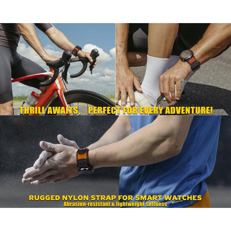 Torbollo Nylon Velcro Watch Band, 0.8 inch (20 mm), 0.9
