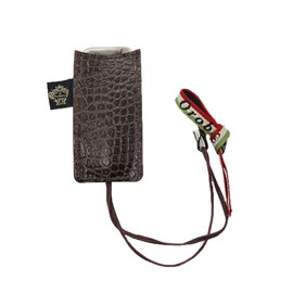 Orobianco Made in Italy CALZETT COCCOLINO-LUCIDO Portable Shoehorn Brand, Stylish, Croco Leather, T.MORO/Dark Brown