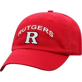 Collegiate Primary Color Team Arch Adjustable Hats (US, Alpha, One Size, Rutgers)