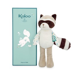 KALOO - Fripons - Gaston Raccoon Doll - Baby Plush and Comforter - Ideal for Birth - Grey - 25 cm - From Birth - K205002
