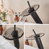 RODDEX Waterfall Bathroom Faucet Glass Single Handle Solid Brass Basin