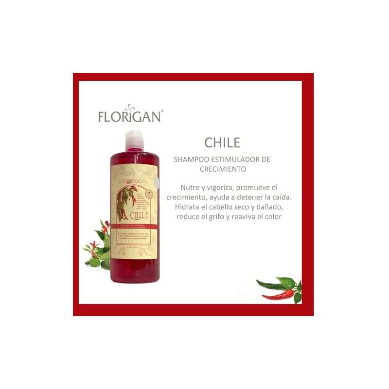 Shampoo Chile Clásico Estimulador de Crecimiento Florigan 1lt.