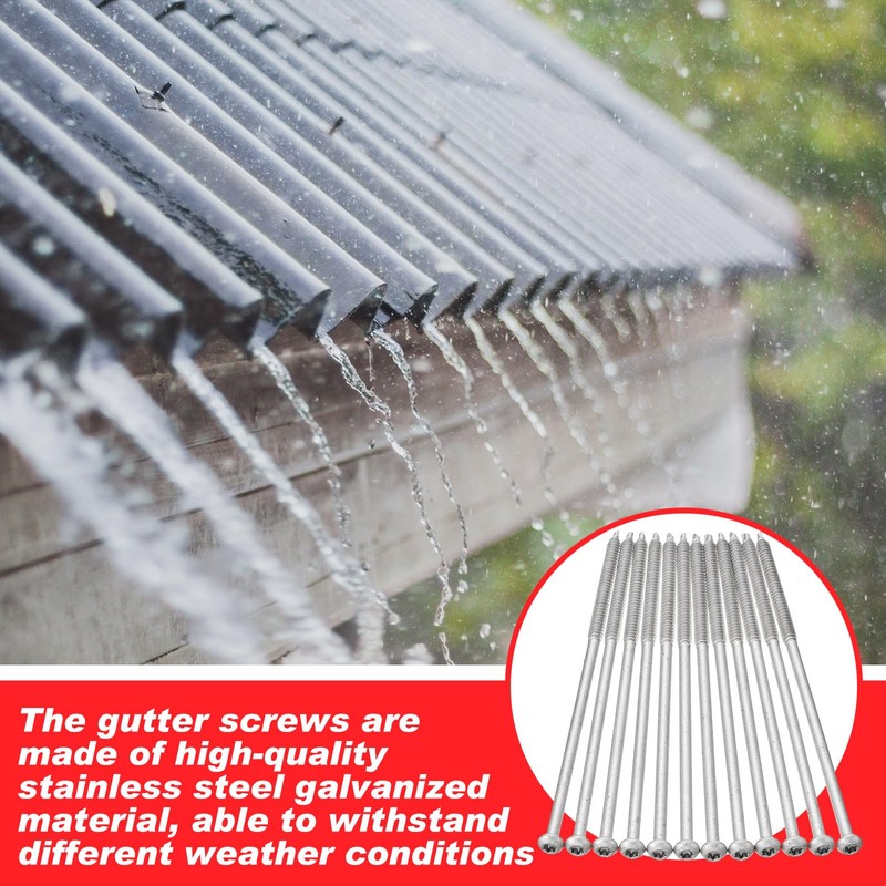 Moxweyeni 30 Pcs 7'' Gutter Screws Star Drive Screws Durable