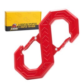 A-BOAR 3/8" Tow Hook, S-Shaped Winch Hook, 33,000lbs Breaking Strength, G80 Heavy Duty Forged Steel, Fast Connect Easy Release Winch Shackle Towing Hook for Trucks, SUVs, ATVs, Trailers, Red