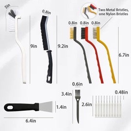 20-Piece Crevice Cleaning Brush Set - Multifunctional Kit with Precision Brushes, Scraper&Shower Cleaner Brush for Car, Kitchen, Bathroom, Grout, Sink, Cup, Teapot, Bottle, Blender, Corners &More