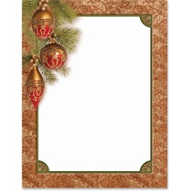 PaperDirect Elegant Baroque Holiday Invite Special Event Celebration Stationery, Border Paper, Letterhead 8.5 x 11, 25 sheets, Elegant Premium Writing Paper, Decorative Printer Paper