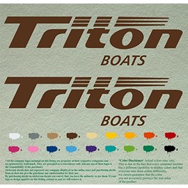 Pair of Triton Compatible Replacement Decals Vinyl Stickers Boat Outboard Motor Set of 2 (18 inch, Brown 080)