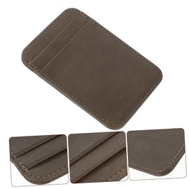 STOBOK Portable Pu Cards Holder Wallet Lightweight Business Card Case for Travel and Practical Design for Teachers Students and Event Attendees Deep