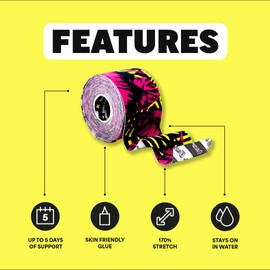 SPORTTAPE Kinesiology Tape - 5m Roll - Beige | Physio & Sports Injury Muscle Tape for Shoulder, Knee, Ankle Shin Splints Support. Waterproof & Hyopallergenic Kinetic Sports Tape