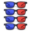 XMNIVATE 4 Pieces 3D Tv Glasses, Red And Blue 3D