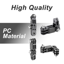 3-Way Adjustable Extension Pivot Arm Adapter Kit for GoPro Hero 11, 10, 9, 8, 7, 6, 5, 4, 3+, Insta360 and DJI OSMO, Same Direction and Vertical Direction, Long Thumb Screws