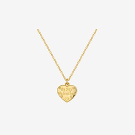 Gold&Deer 14KGP Vintage Lettering Heart Necklace White Gold / 골드앤디어 14KGP 빈티지 레터링 하트 목걸이 화이트골드
