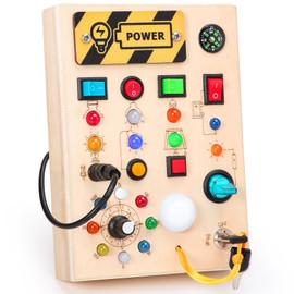 Bacolos Montessori Toy Busy Board Educational Toy for 1 2 3 4 Years Old Boys Girls Birthday Gift Toddler Educational Toy LED Toy Fingertip Education Early Development