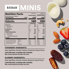 RXBAR Minis Protein Bars, 6g Protein, Gluten Free Snacks, Variety Pack (4 Boxes, 32 Count)