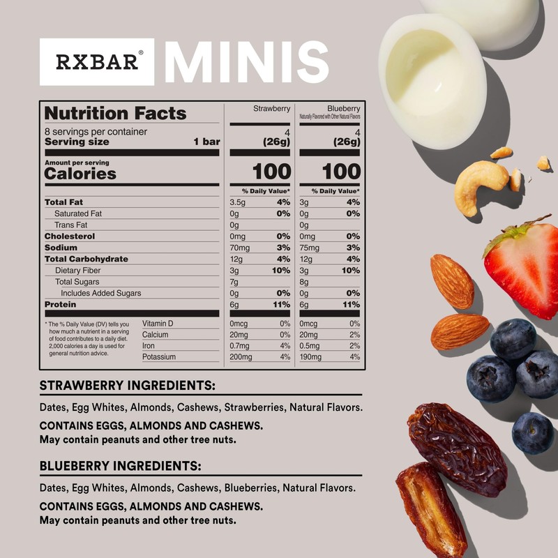 RXBAR Minis Protein Bars, 6g Protein, Gluten Free Snacks, Variety