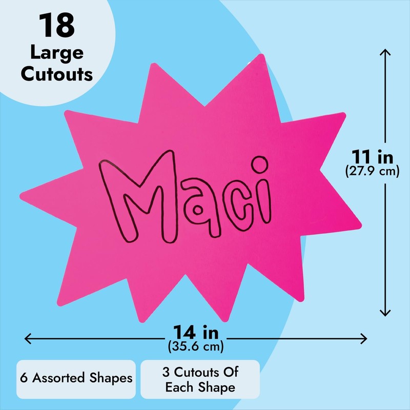 Stockroom Plus Neon Poster Board Shapes - 11 x 14