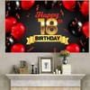 Happy 18th Birthday Red and Black Banner Backdrop Background Balloons