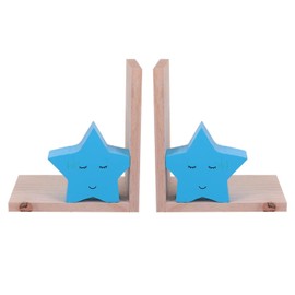 Nacnic Set of two wooden rabbit bookends, non-slip bookends for bookshelves, decoration for the children's room.